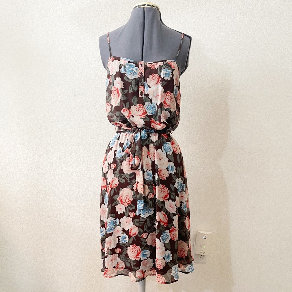 Forever 21 Floral Tie Waist Flowy Sundress